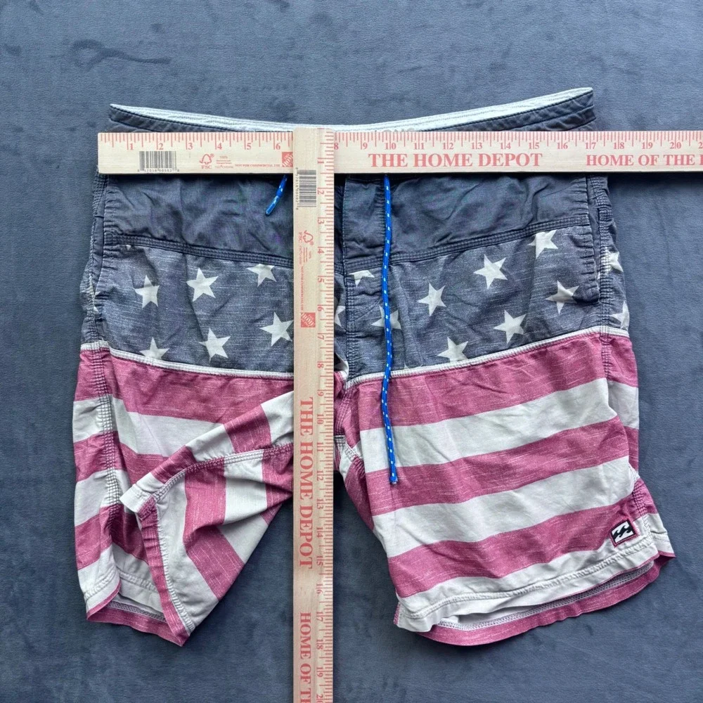 Billabong Mens American Flag Board Shorts Stars Stripes Red White Blue Size 32